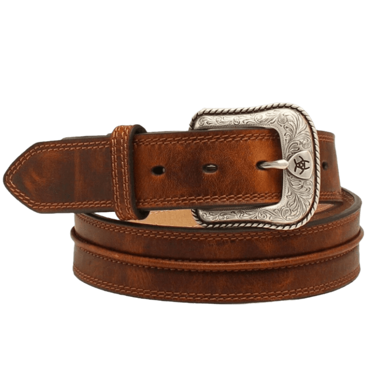 M&F WESTERN Belts Ariat Men's Brown Rowdy Center Leather Belt A1019444