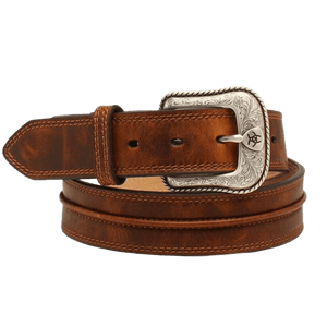 M&F WESTERN Belts Ariat Men's Brown Rowdy Center Leather Belt A1019444