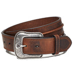 M&F WESTERN Belts Ariat Men's Brown Rowdy Center Leather Belt A1019444