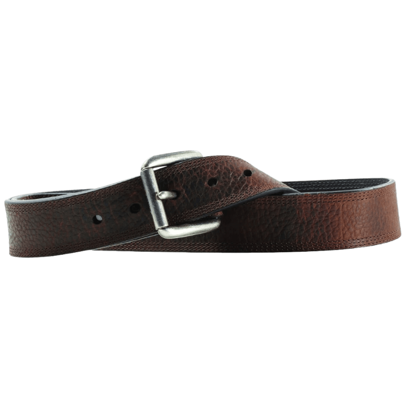 M&F WESTERN Belts Ariat Men's Dark Brown Triple Stitched Leather Work Belt A10004630
