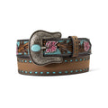 M&F WESTERN Belts Ariat Women's Brown & Turquoise Floral Billets Western Belt A1568897