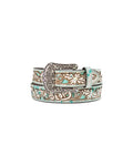 M&F WESTERN Belts Ariat Women's Turquoise Floral Underlay Western Belt A1568633