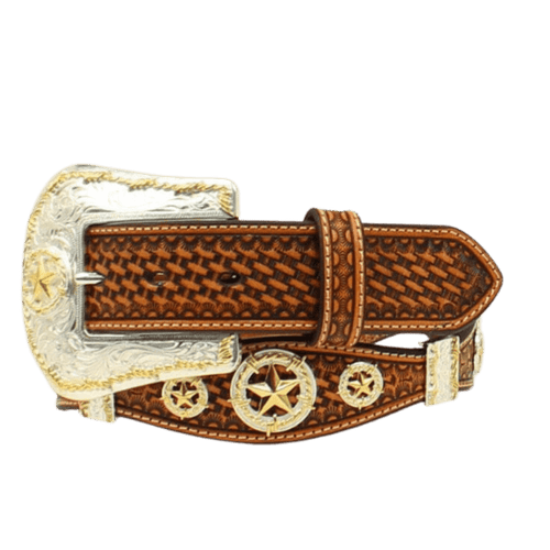 Nocona Tan Leather Western Belt with Embossed Branding Nocona Men main image 2