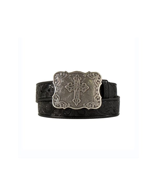 M&F WESTERN Belts Nocona Women's Black Scrolling Cross Western Belt N3483801