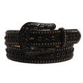 M&F WESTERN Belts Nocona Women's Rhinestone Floral Black Tooled Leather Belt - N3410201