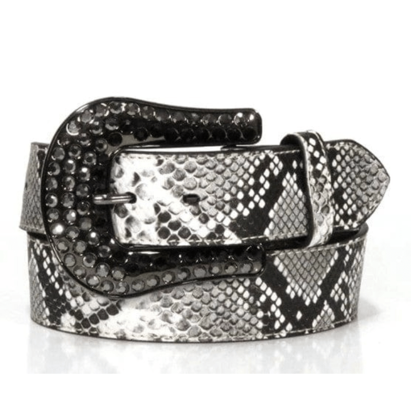 M&F WESTERN Belts Nocona Women's Snake Skin Print Embellished Belt N320001562