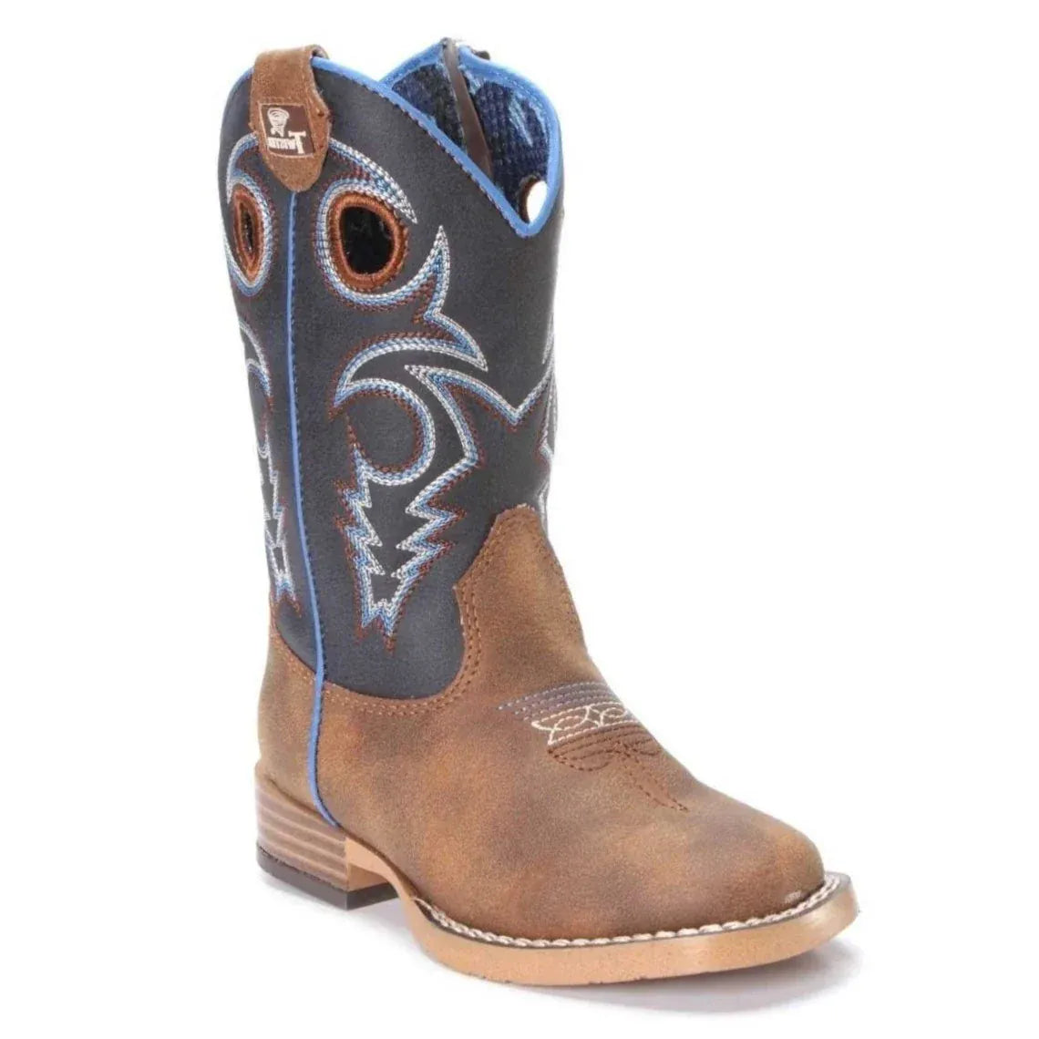 M&F WESTERN Boots Twister Boy's Navy & Brown Western Cowboy Boots 446001202