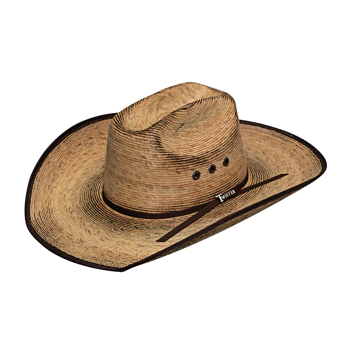 M&F WESTERN Hats M&F Western Men's Twister Fired Palm Leaf Straw Cowboy Hat T65208
