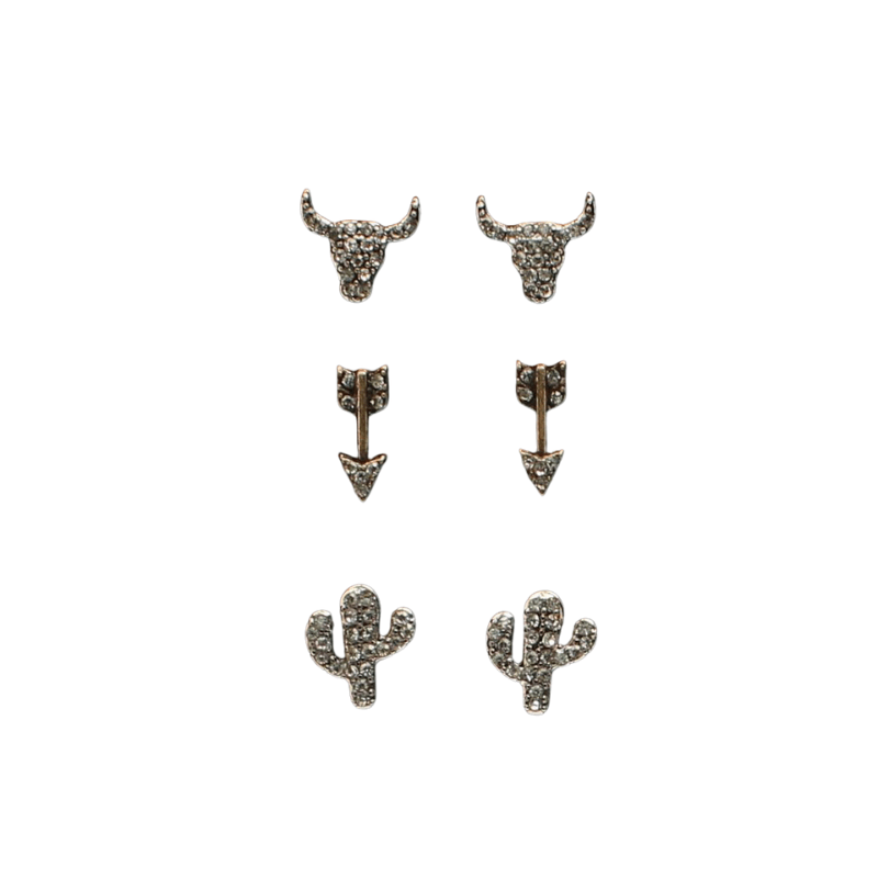 M&F WESTERN Jewelry M&F Western Women's Blazin Roxx 3 Piece Earring Set 30959