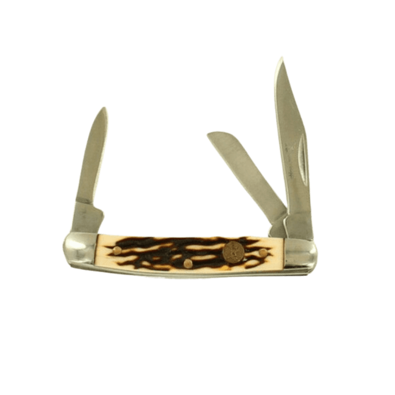 M&F WESTERN Knife M&F Western Elk Ridge 3 Bladed Folding Stockman Knife DKER323SI