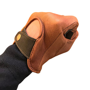 Maroon Bell Outdoor® Gloves Dipped Leather Deer Glove: Signature Driver: Brown/Black