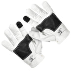 Maroon Bell Outdoor® Gloves Skeleton Leather Motorcycle Gloves - White-Black