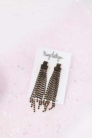 Mary Kathryn Design Earrings Black Iridescent Dangles