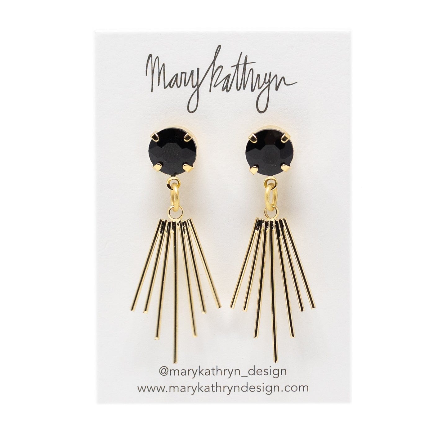 Mary Kathryn Design Earrings Gold Black Cleopatra Earrings