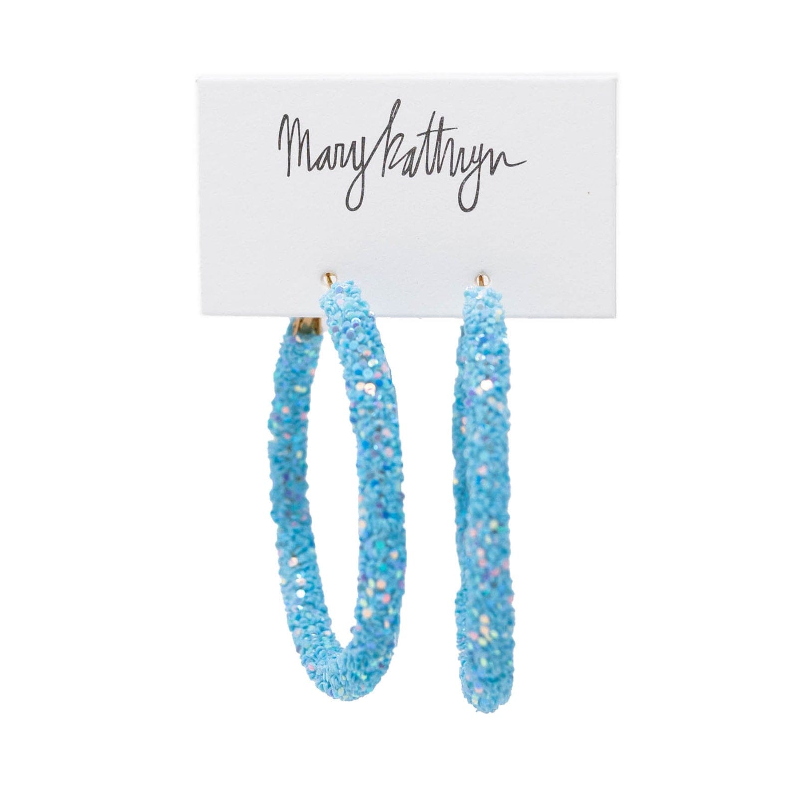 Mary Kathryn Design Earrings Large (55 mm) Arctic Blue Glitter Hoops