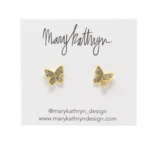 Mary Kathryn Design Earrings Rhinestone Flutter Studs