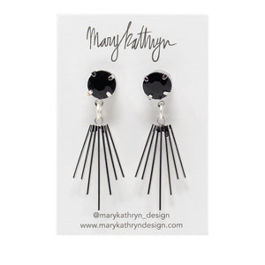 Mary Kathryn Design Earrings Silver Black Cleopatra Earrings