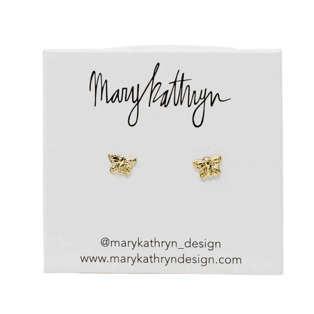 Mary Kathryn Design Jewelry 14k Gold Butterfly Studs