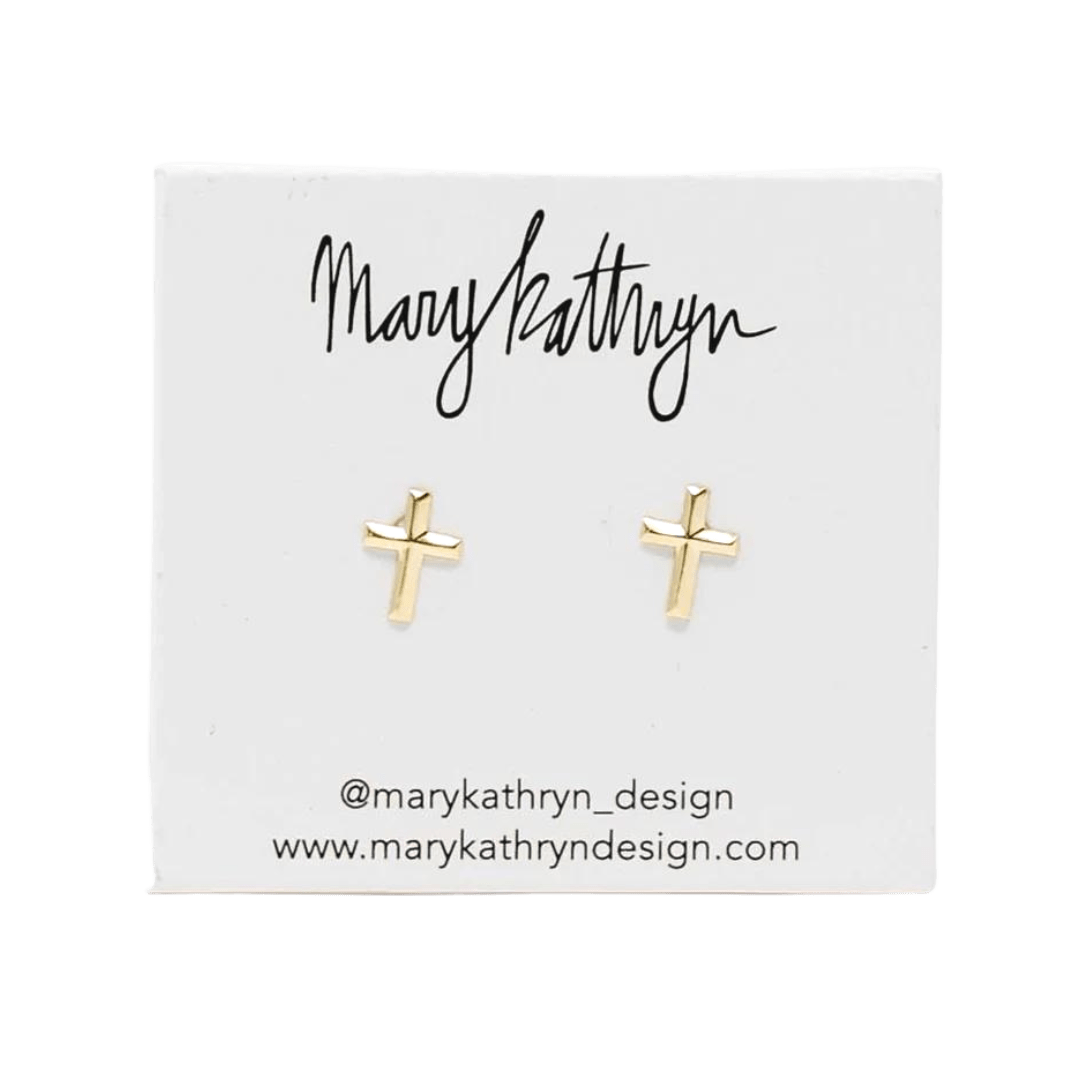 Mary Kathryn Design Jewelry 14k Gold Cross Studs