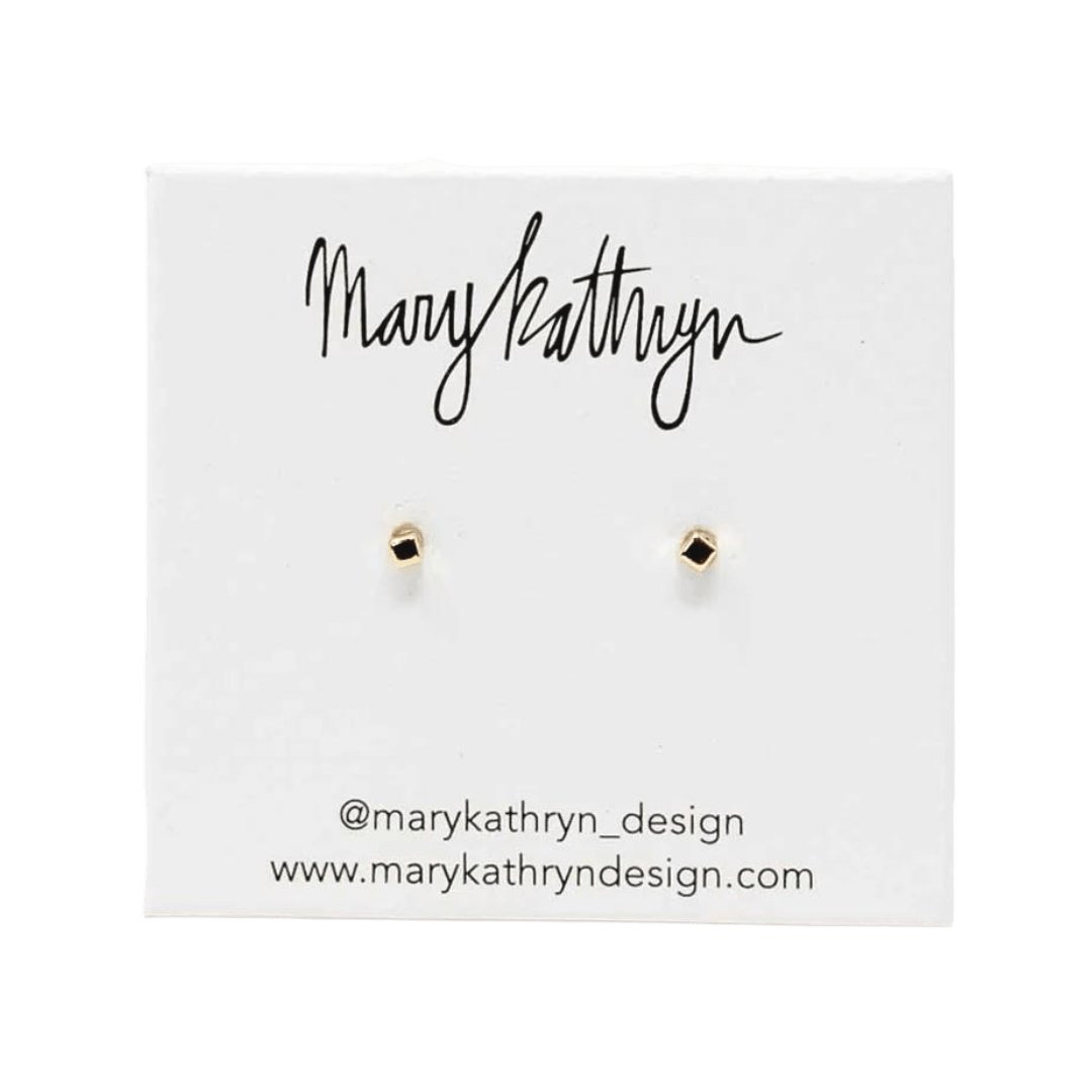 Mary Kathryn Design Jewelry 14k Gold Cube Studs