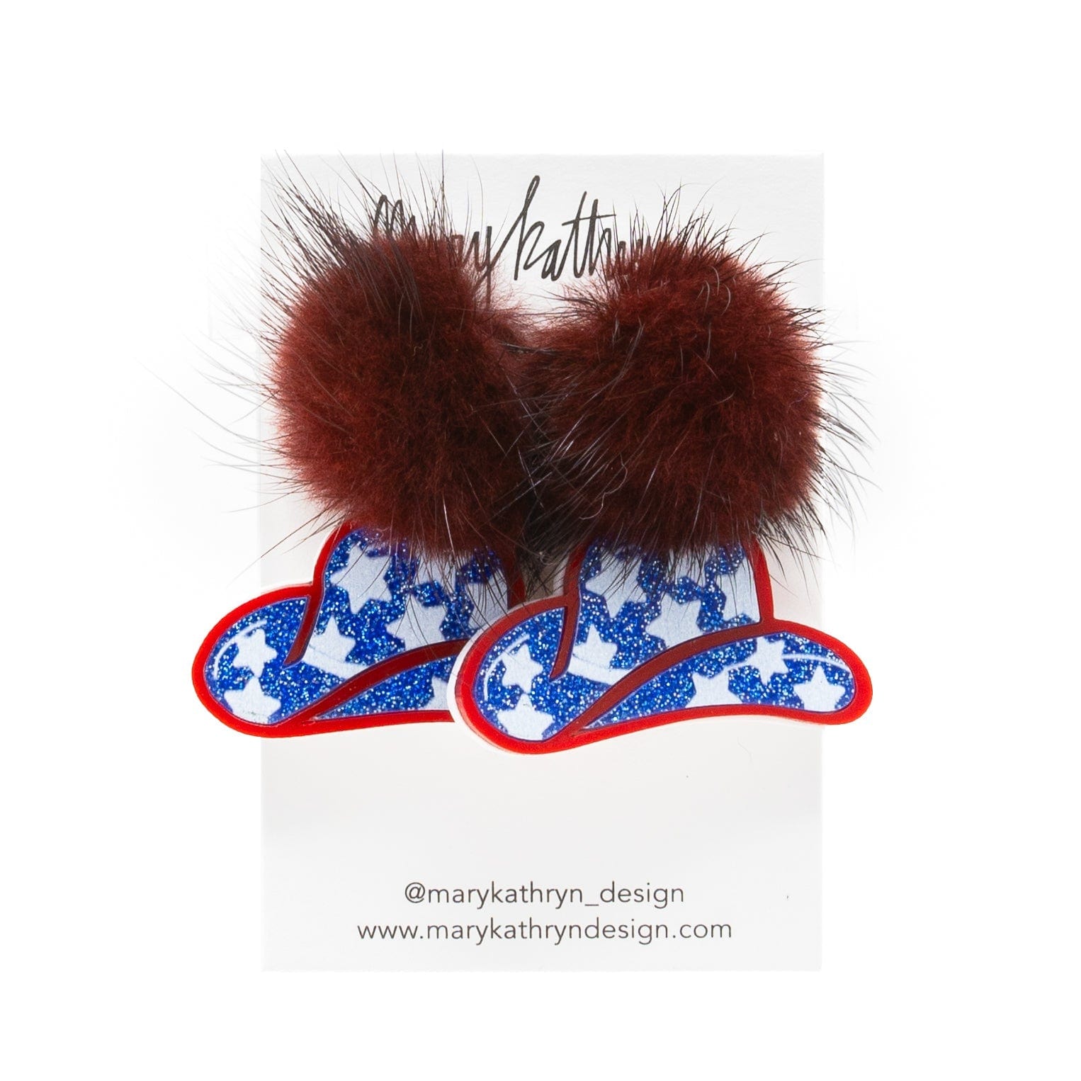 Mary Kathryn Design Jewelry America Party Hat Puff Earrings