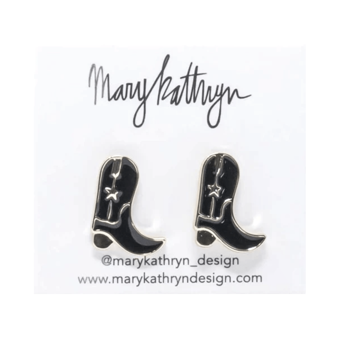 Mary Kathryn Design Jewelry Black Cowboy Boot Studs