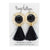 Mary Kathryn Design Jewelry Black Metallic Starburst Tassel Earrings