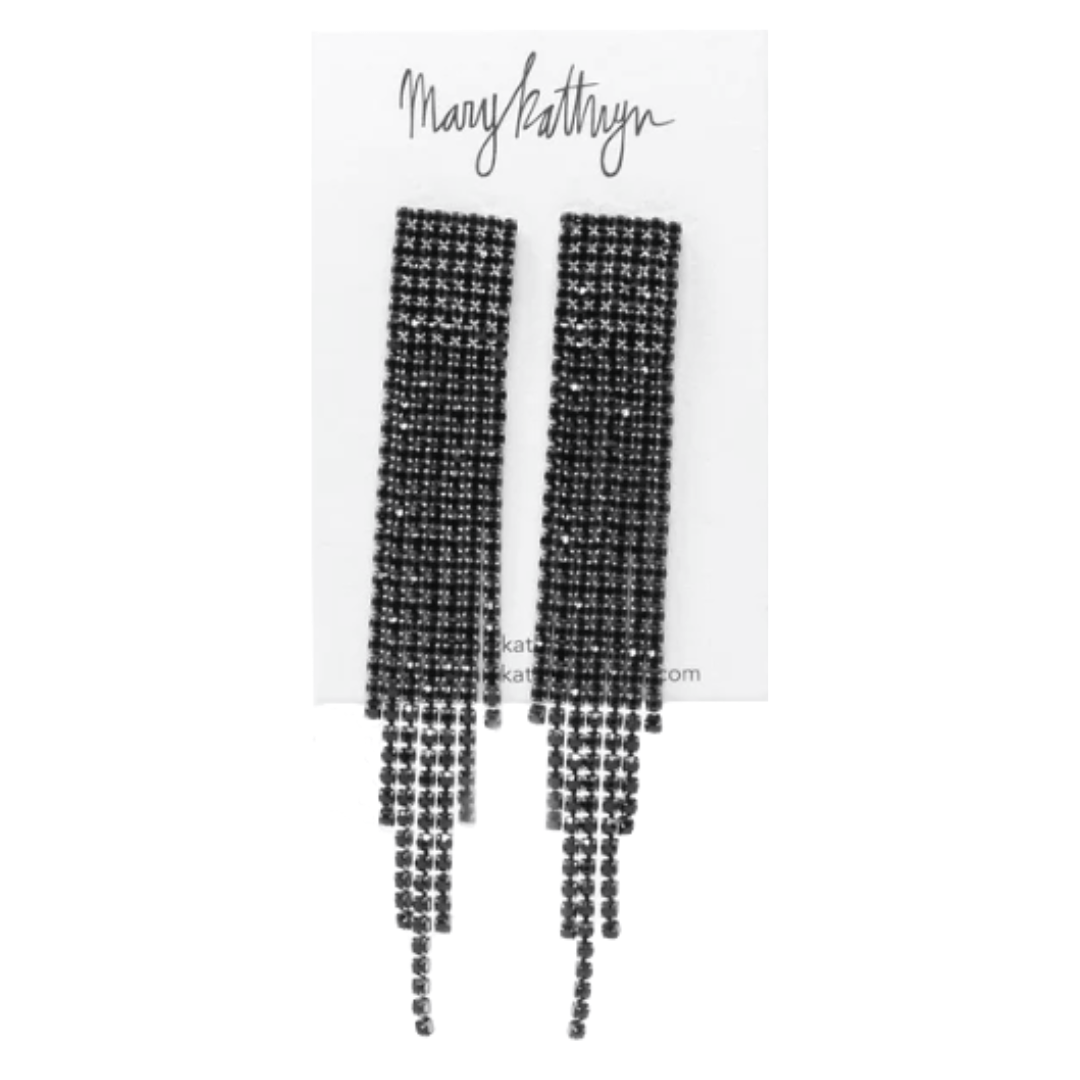 Mary Kathryn Design Jewelry Black Sparkly Threader Earrings