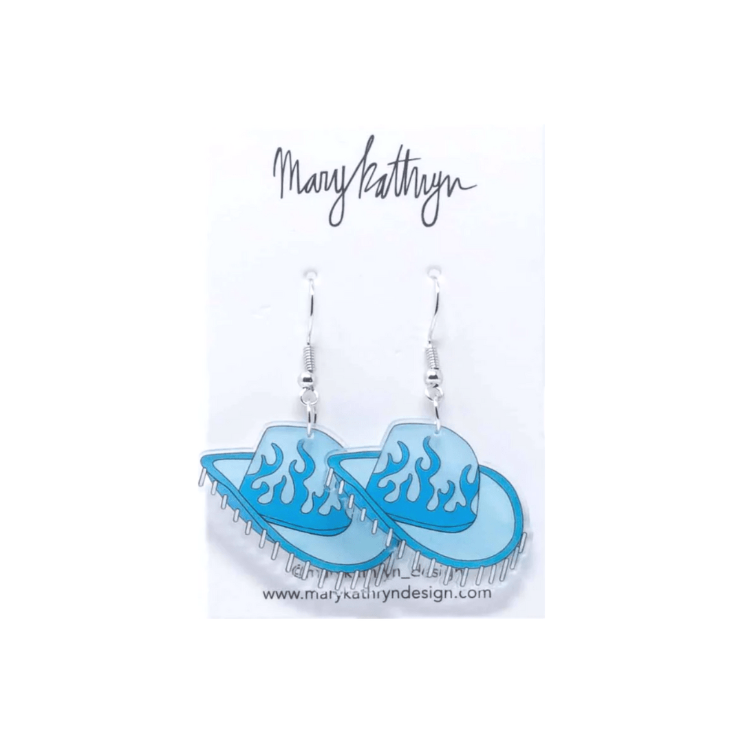 Mary Kathryn Design Jewelry Blue Blue Acrylic Hat Earrings *3 colors*