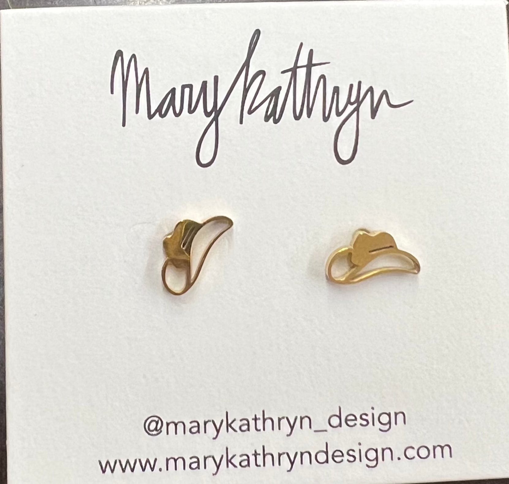 Mary Kathryn Design Jewelry Gold Cowboy Hat Studs