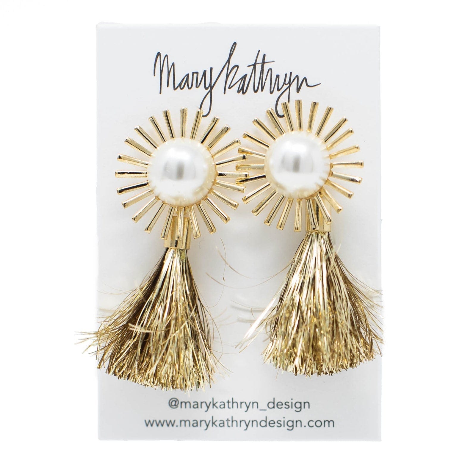 Mary Kathryn Design Jewelry Gold Metallic Starburst Tassel Earrings