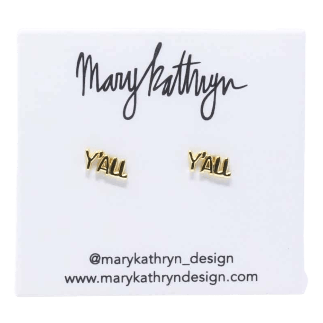 Mary Kathryn Design Jewelry Gold Y'all Studs