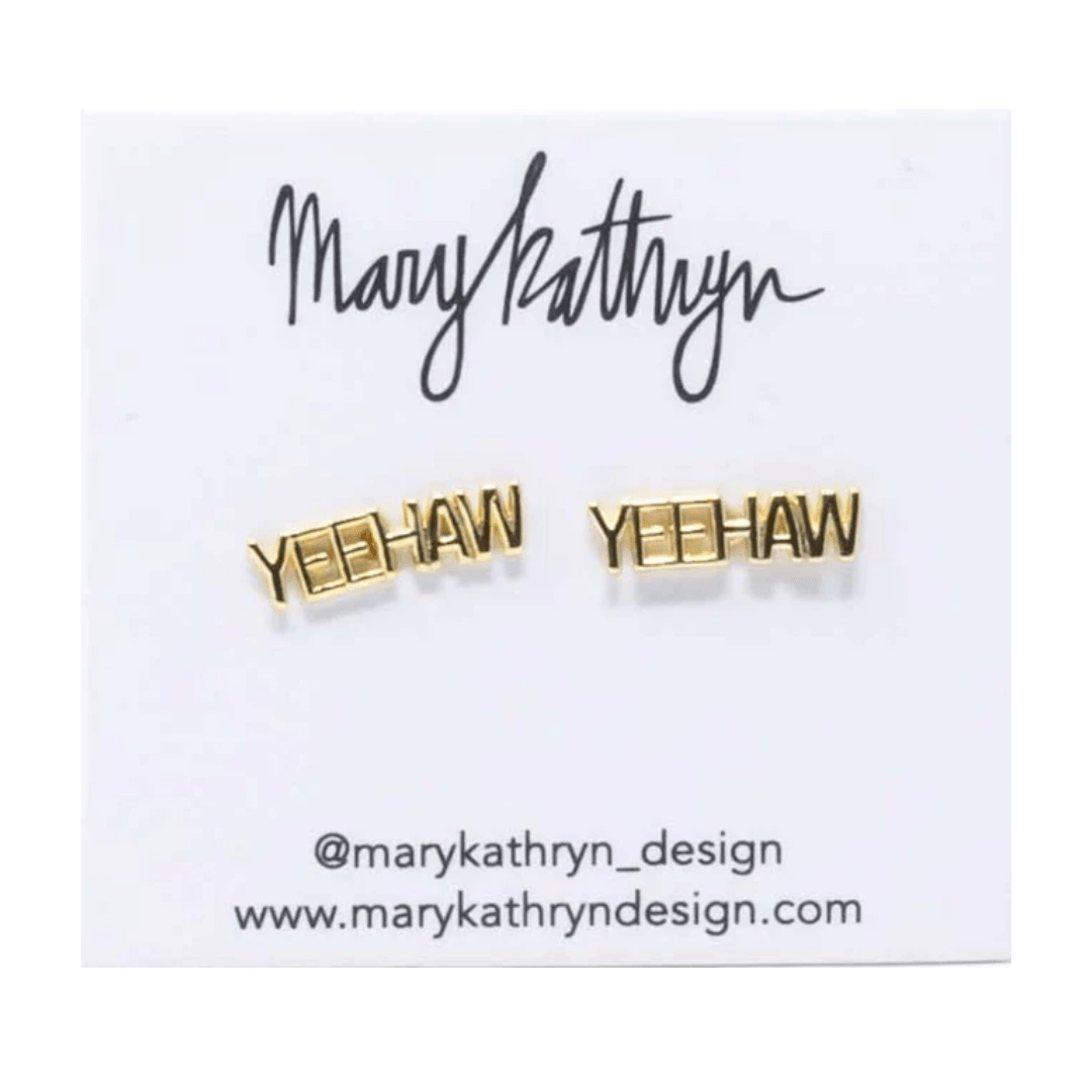 Mary Kathryn Design Jewelry Gold Yeehaw Stud