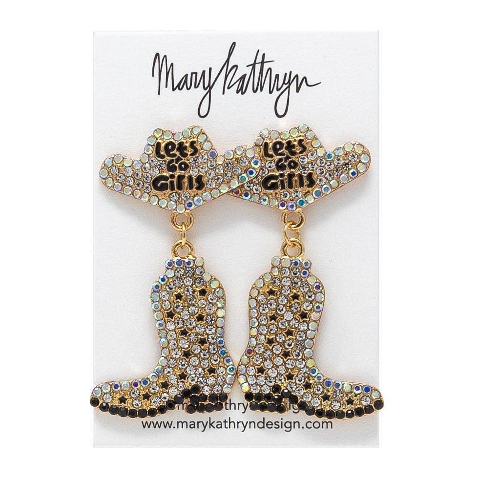 Mary Kathryn Design Jewelry Let's Go Girls Rhinestone Boot Earrings