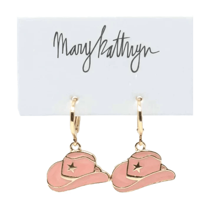 Mary Kathryn Design Jewelry Peach Cowboy Hat Huggies