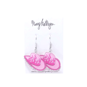 Mary Kathryn Design Jewelry Pink Blue Acrylic Hat Earrings *3 colors*
