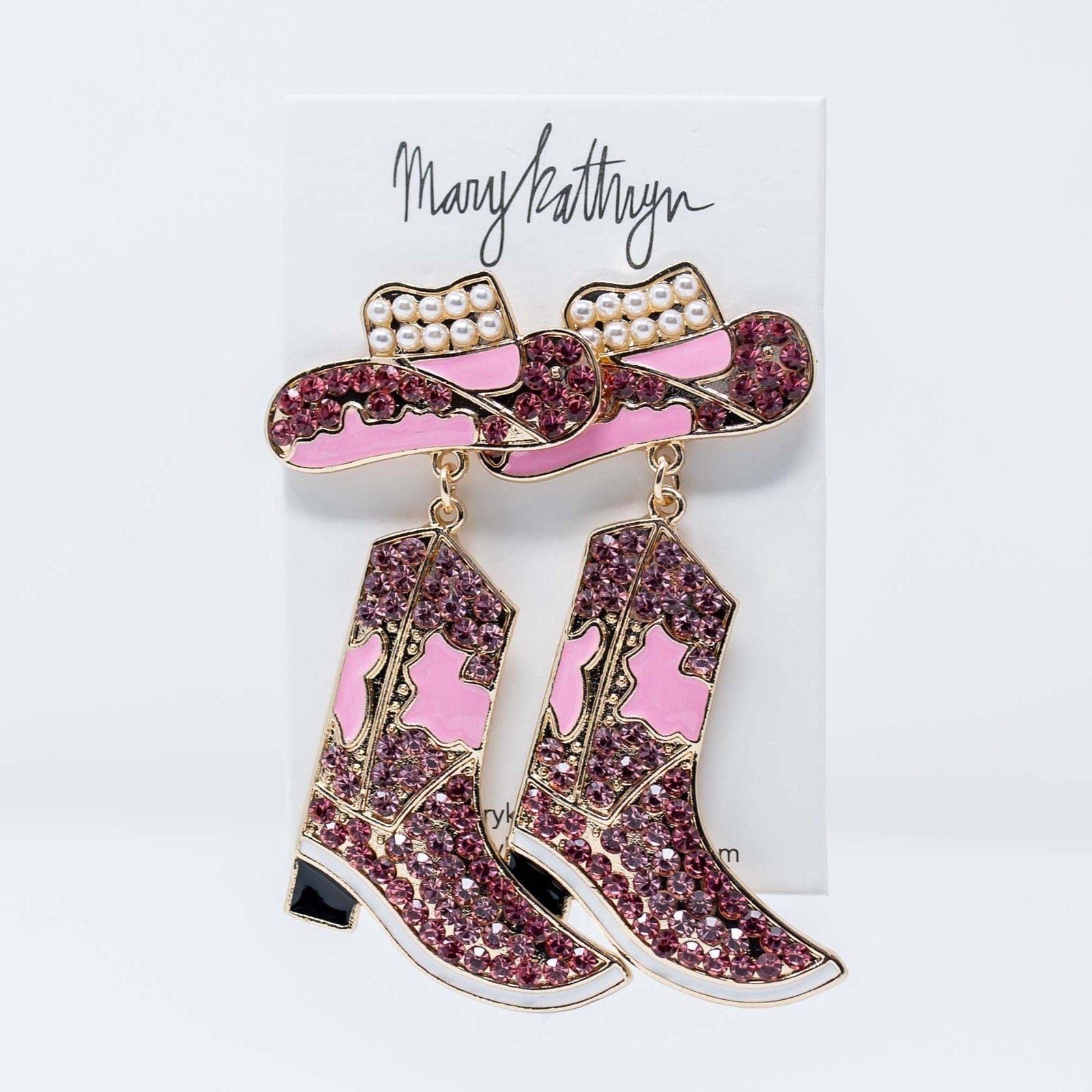 Mary Kathryn Design Jewelry Pink Shania Boot Earrings
