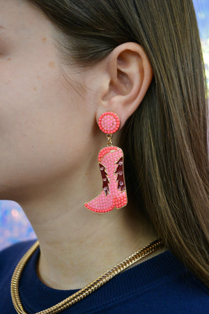 Mary Kathryn Design Jewelry Pink Sheryl Boot Earrings