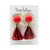 Mary Kathryn Design Jewelry Red Metallic Starburst Tassel Earrings