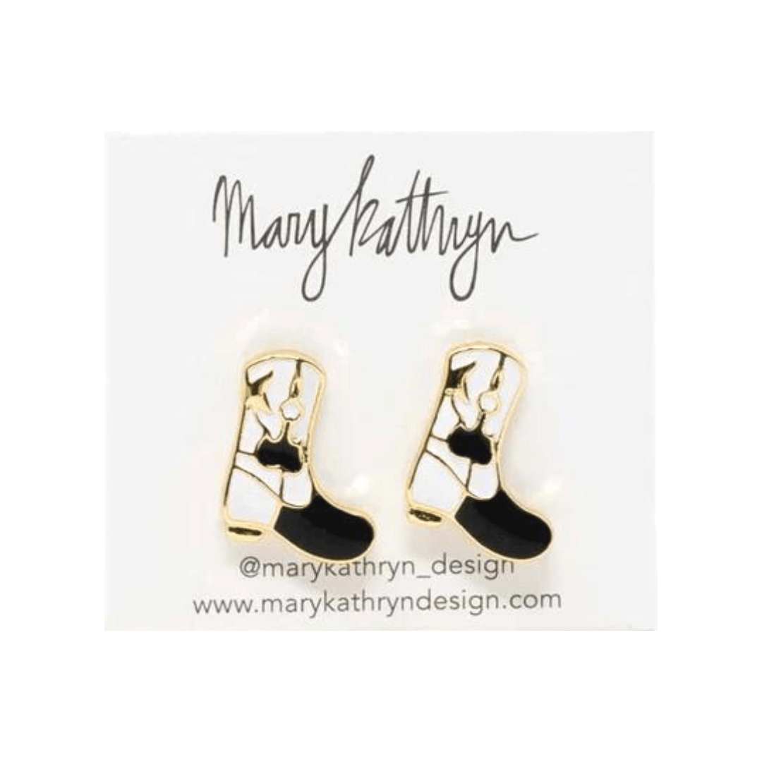 Mary Kathryn Design Jewelry White & Black Boot Studs