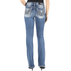 Miss Me Jeans Miss Me Women's Angel Wings Mid Rise Bootcut Jeans M3080B52