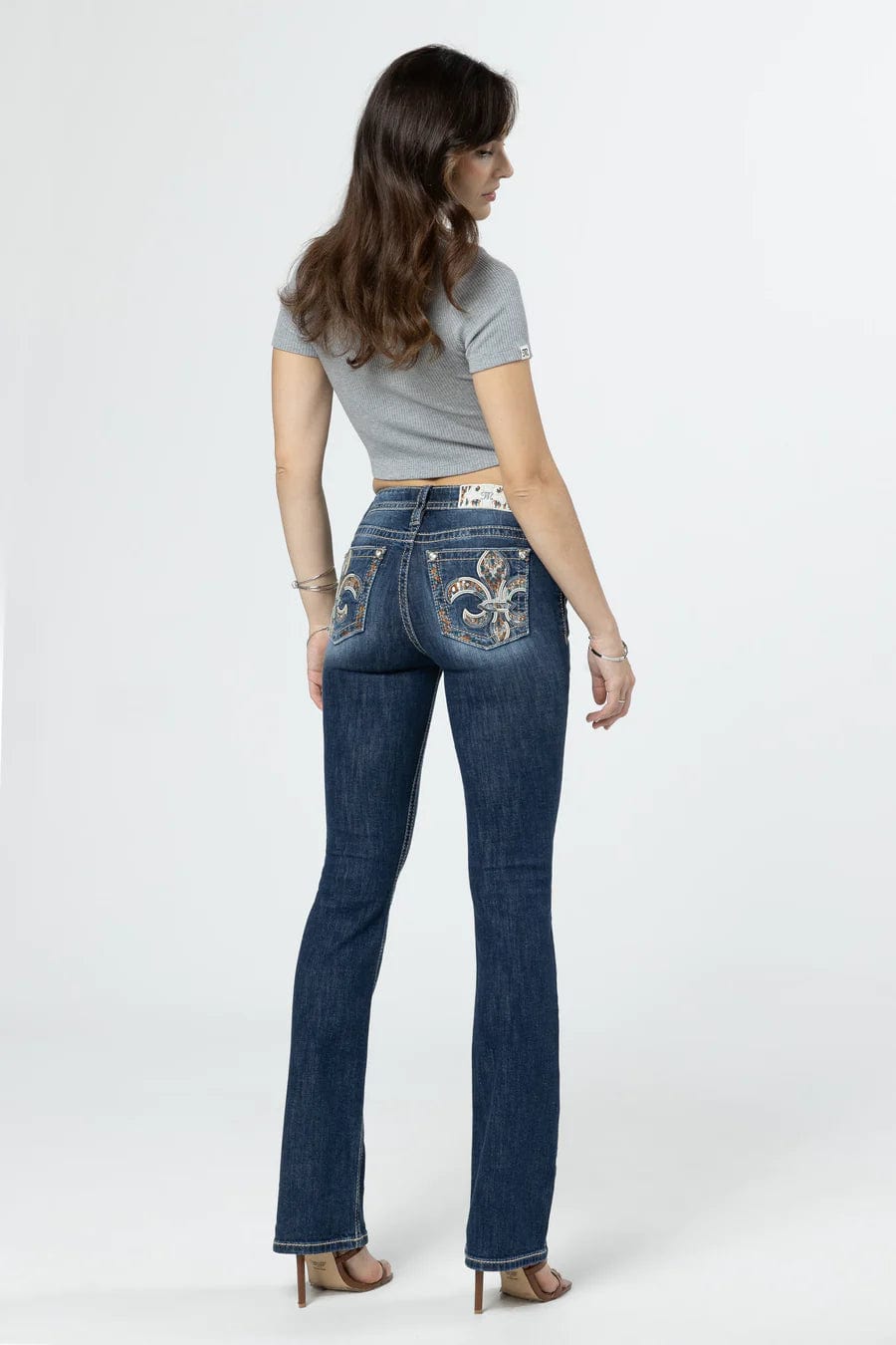 Miss Me Women's Autumn Mosaic Fleur Mid Rise Bootcut Jeans M9202B