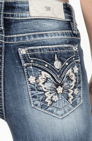 Miss Me Jeans Miss Me Women's Butterfly Mid Rise Bootcut Jeans M3862B