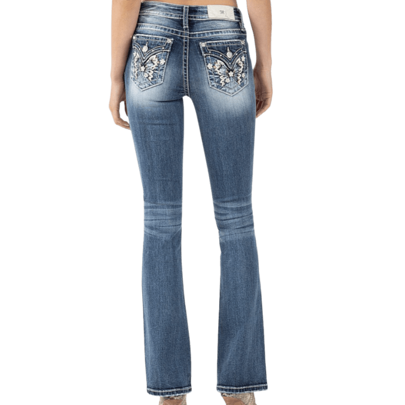 Miss Me Jeans Miss Me Women's Butterfly Mid Rise Bootcut Jeans M3862B