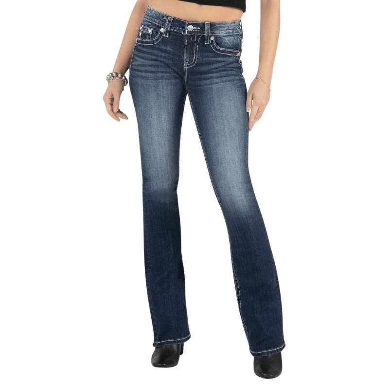 Miss Me Jeans Miss Me Women's Floral Mid Rise Bootcut Jeans M9231B