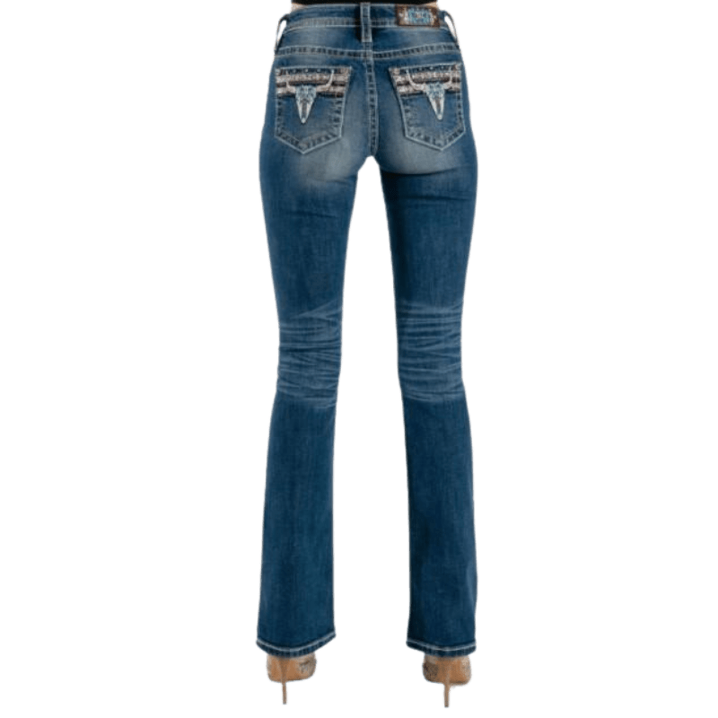 MISS ME Jeans Miss Me Women's Longhorn Mid-Rise Bootcut Jeans M3812B