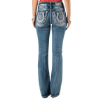 Miss Me Jeans Miss Me Women's Lucky Mid Rise Bootcut Jeans M3853B