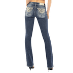 Miss Me Jeans Miss Me Women's Metallic Floral Mid Rise Bootcut Jeans M9223BV