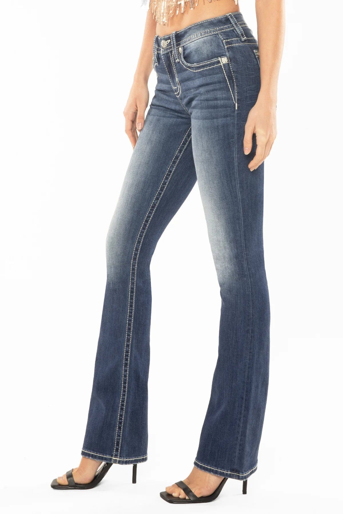 Miss Me Women's Metallic Floral Mid Rise Bootcut Jeans M9223BV - Russell's  Western Wear, Inc.