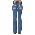 Miss Me Jeans Miss Me Women's Tribal Horseshoe Mid Rise Bootcut Jeans M9198B